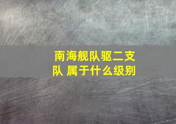 南海舰队驱二支队 属于什么级别